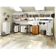 Pemberly Row Modern Solid Wood 6-Drawers Wide Roll Utility Cart in White