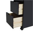 Pemberly Row Modern Hardwood 6+2 Drawers Roll Utility Cart in Black