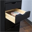 Pemberly Row Modern Hardwood 6+2 Drawers Roll Utility Cart in Black