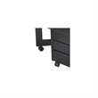 Pemberly Row Solid Wood 7-Drawers Gate Leg Roll Utility Cart Desk in Black