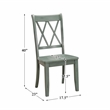 Pemberly Row Contemporary Wood Dining Room Side Chair in Teal (Set of 4)