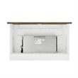 Pemberly Row Solid Wood and Glass Landscape Electric Fireplace in White & Brown