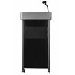 Pemberly Row Metal Lectern with Tie Clip/Lavalier Mic in Charcoal
