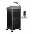 Pemberly Row Metal Lectern with Tie Clip/Lavalier Mic in Charcoal