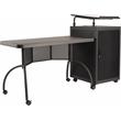 Pemberly Row Metal Teacher's WorkPod Desk and Lectern Kit in Charcoal