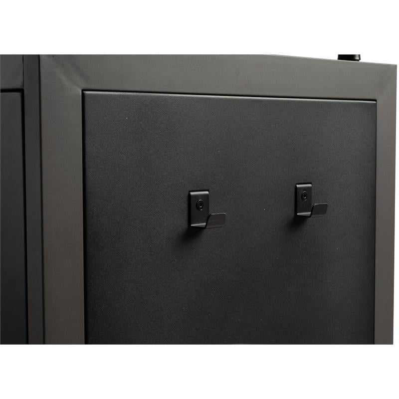 Pemberly Row Metal Teacher's WorkPod Desk and Lectern Kit in Charcoal