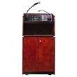 Pemberly Row Contemporary Veneer Wood Combo Sound Lectern in Mahogany
