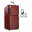 Pemberly Row Veneer Wood Combo Sound Lectern in Mahogany/Walnut