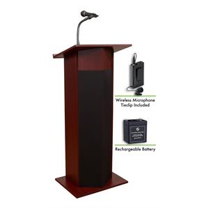 Pemberly Row 46&quot Wood Power Plus Lectern and Battery in Mahogany