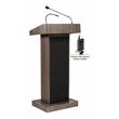 Pemberly Row Lectern with Wireless Tie Clip in Ribbonwood Brown