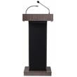 Pemberly Row Modern Wood Lectern and Rechargeable Battery in Brown