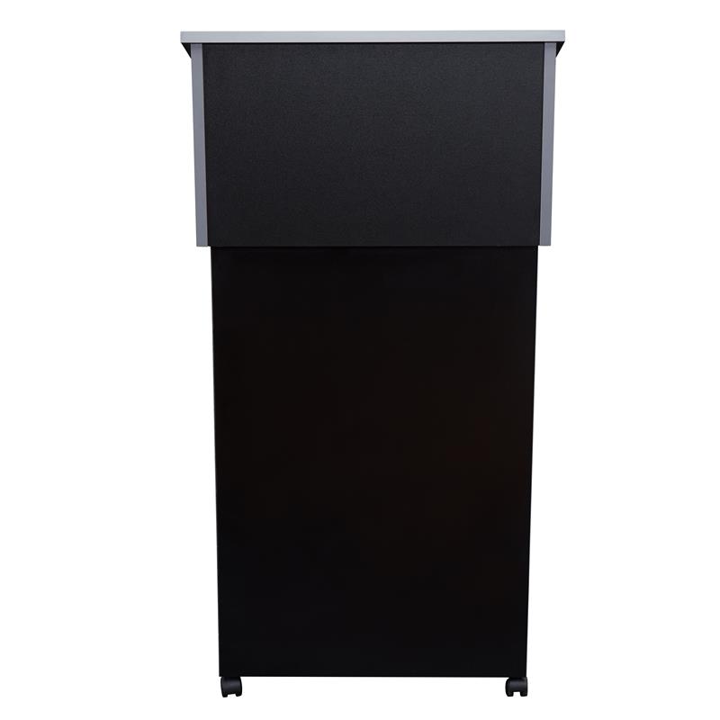Pemberly Row Wood Tabletop Lectern with AV Cart/Lectern Base in Black