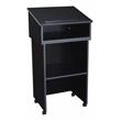 Pemberly Row Wood Tabletop Lectern with AV Cart/Lectern Base in Black