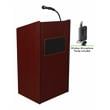 Pemberly Row Contemporary Lectern with Tie Clip/Lavalier Mic in Mahogany
