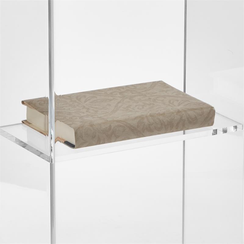 Pemberly Row Modern Acrylic Plastic Lectern with Shelf in Clear