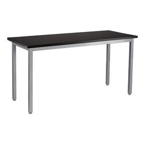 Pemberly Row 24x54&quot Metal Science Lab Table with Phenolic Top in Black