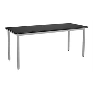 Pemberly Row 24x72&quot Metal Science Lab Table with HPL Top in Black