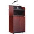 Pemberly Row Veneer Tabletop and Base Combo Sound Lectern in Mahogany