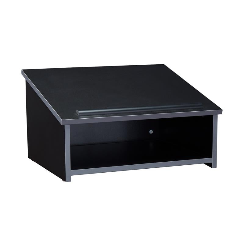 Pemberly Row Contemporary Wood Tabletop Lectern in Black Finish