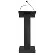 Pemberly Row Contemporary Wood Lectern with Speaker in Black