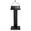 Pemberly Row Contemporary Wood Lectern with Speaker in Black