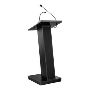 Pemberly Row Contemporary Wood Lectern with Speaker in Black