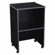 Pemberly Row Contemporary Wood AV Cart/Lectern Base in Black