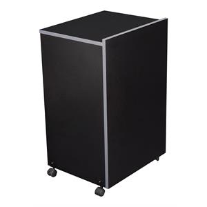Pemberly Row Contemporary Wood AV Cart/Lectern Base in Black