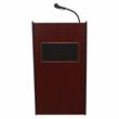 Pemberly Row Contemporary 50W Wood Sound Lectern in Mahogany