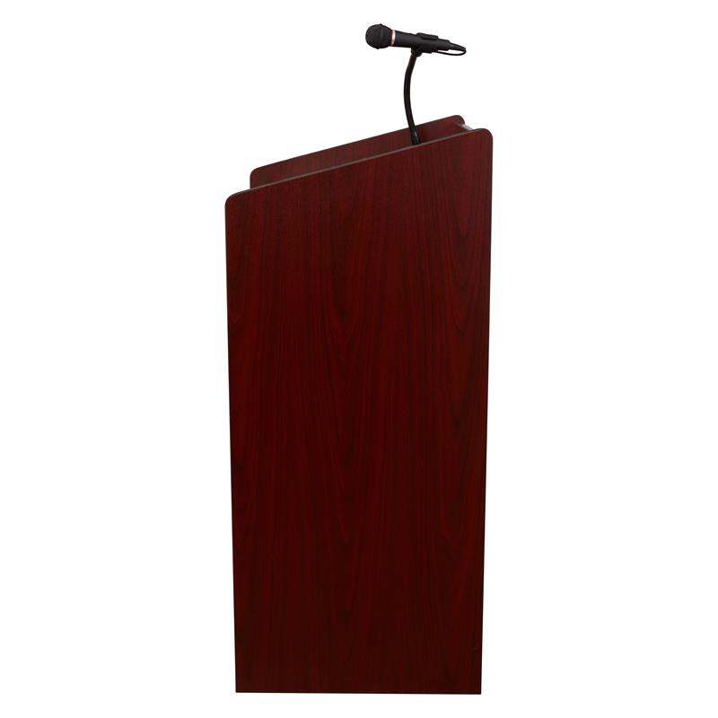 Pemberly Row Contemporary 50W Wood Sound Lectern in Mahogany