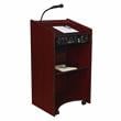 Pemberly Row Contemporary 50W Wood Sound Lectern in Mahogany