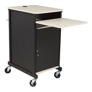 Pemberly Row  Modern Metal Jumbo Presentation Cart in Ivory/Black