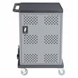 Pemberly Row Modern Metal Duet Charging Cart with Storage in Black