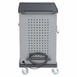 Pemberly Row Modern Metal Duet Charging Cart with Storage in Black