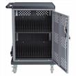 Pemberly Row Modern Metal Duet Charging Cart with Storage in Black