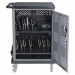 Pemberly Row Modern Metal Duet Charging Cart with Storage in Black