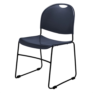 Pemberly Row 31.75&quot Multi-purpose Compact Stack Chair in Navy Blue