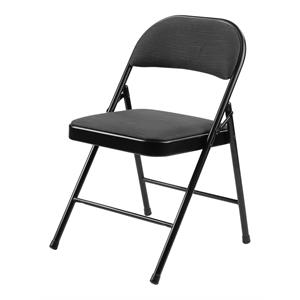 Pemberly Row 29.25&quot Folding Chair in Star Trail Black (Set of 4)