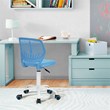 Pemberly Row Swivel Teen Plastic and Mesh Task Chair in Blue