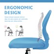 Pemberly Row Swivel Teen Plastic and Mesh Task Chair in Blue