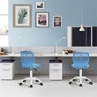 Pemberly Row Swivel Teen Plastic and Mesh Task Chair in Blue