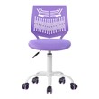Pemberly Row Swivel Teen Armless Mesh and Plastic Task Chair in Purple