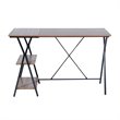 Pemberly Row Modern Engineered Wood Computer Desk with Shelves in Brown