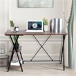 Pemberly Row Modern Engineered Wood Computer Desk with Shelves in Brown