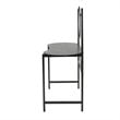 Pemberly Row Kidney-shaped Wood Writing Desk with Mirror in Marble Black