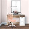 Pemberly Row Modern Mesh and Polypropylene Task Chair in Rose Pink