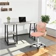 Pemberly Row Modern Mesh and Polypropylene Task Chair in Rose Pink
