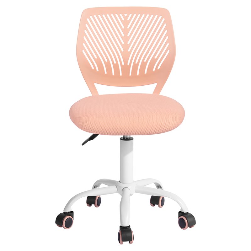 Pemberly Row Modern Mesh and Polypropylene Task Chair in Rose Pink