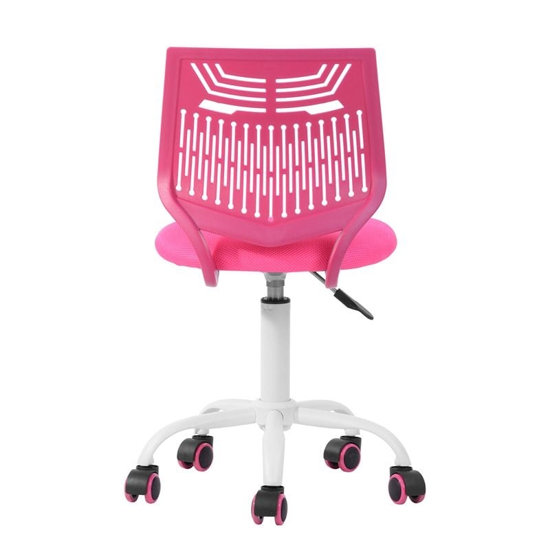 Pemberly Row Modern Mesh and Polypropylene Task Chair in Dark Rose Pink