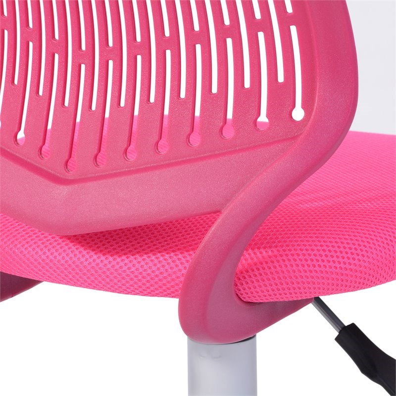 Pemberly Row Modern Mesh and Polypropylene Task Chair in Dark Rose Pink